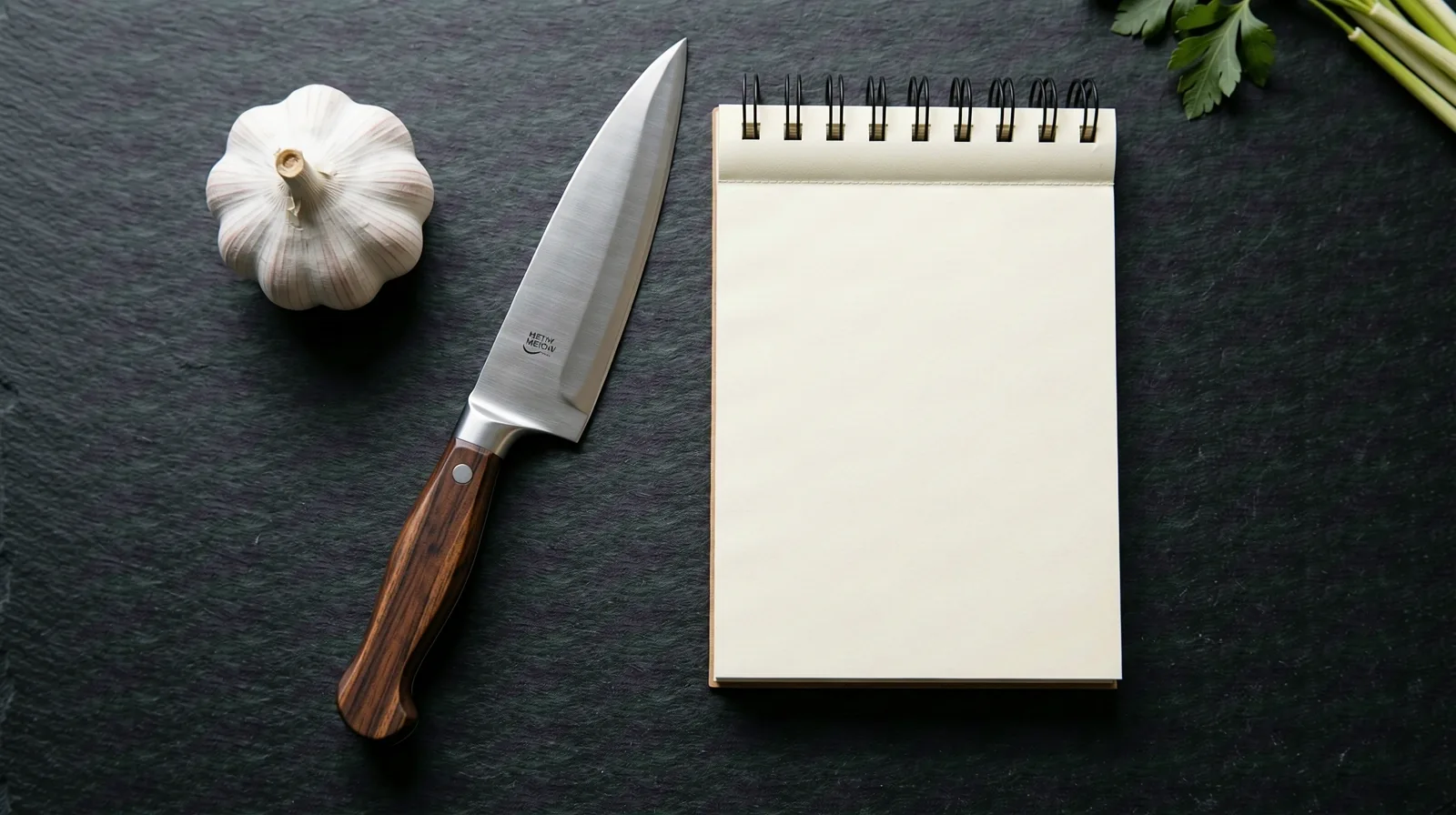 Kitchen tools on stone surface